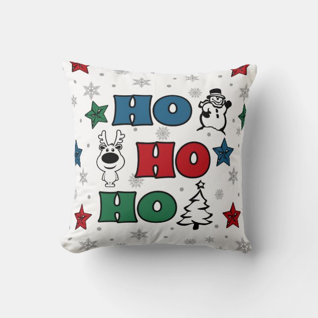 Ho-Ho-Ho-Kerstontwerp Kussen (Voorkant)