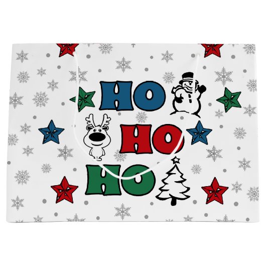 Ho-Ho-Ho-Kerstontwerp Large Cadeautasje (Voorkant)