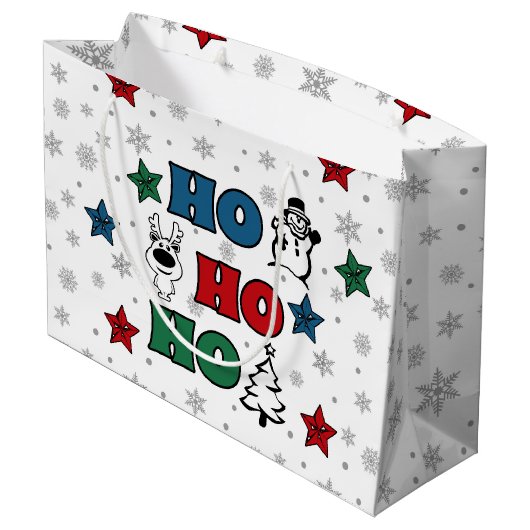 Ho-Ho-Ho-Kerstontwerp Large Cadeautasje (Achterkant Gekanteld)