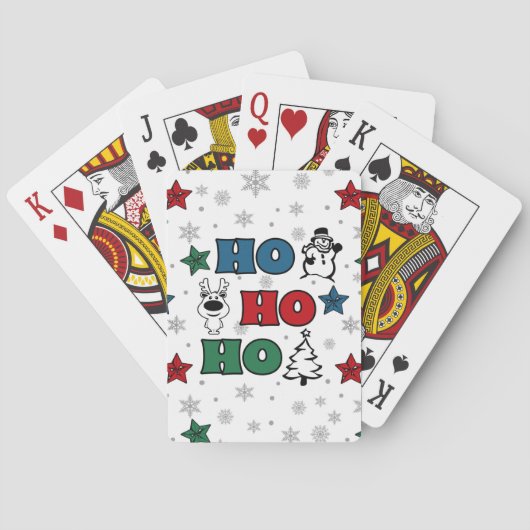 Ho-Ho-Ho-Kerstontwerp Pokerkaarten (Achterkant)