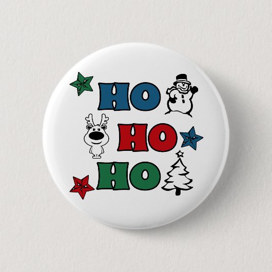 Ho-Ho-Ho-Kerstontwerp Ronde Button 5,7 Cm (Voorkant)