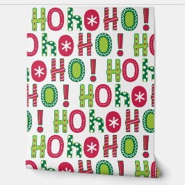 Ho Ho Ho Kerstplezier Modern Typografie Patroon Behang