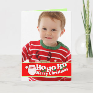 Ho Ho Ho Kerstrood voeg je fotokaart toe Feestdagen Kaart