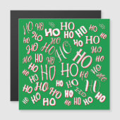 HO HO HO Kersttekstpatroon wit groen rood (Voorkant / Achterkant)