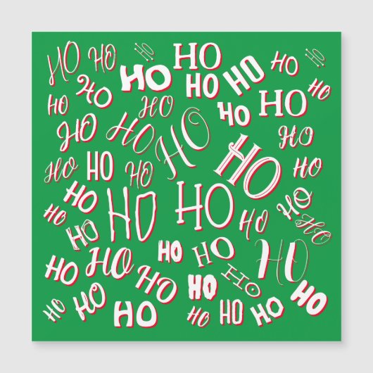HO HO HO Kersttekstpatroon wit groen rood (Voorkant)