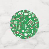 HO HO HO Kersttekstpatroon wit groen rood Confetti (Kleine voorkant)