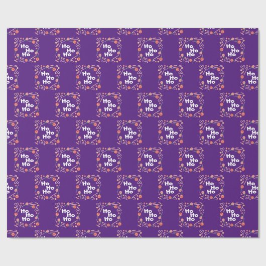 "Ho Ho Ho" Kerstthema Cadeaupapier (Vlak)