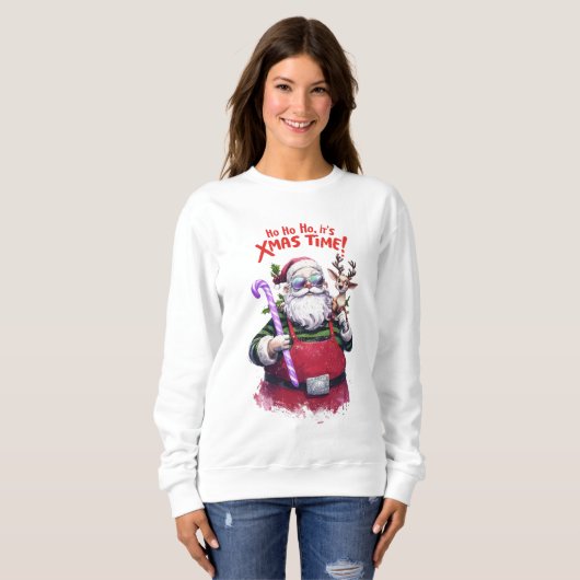 Ho Ho Ho. Kersttijd schattig kerstontwerp Trui (Voorkant volledig)