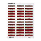 HO HO HO Kerstvakantie Rode Buffalo Geruite Kraft Etiket (Full Sheet)