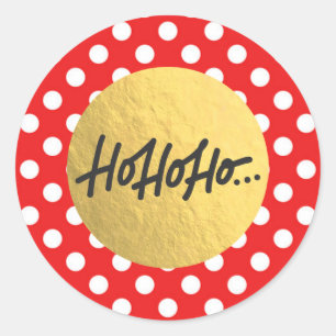 HO HO HO Kerstvakantie Rood Wit Stippen Ronde Sticker