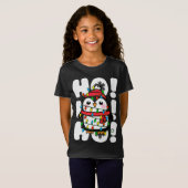 Ho Ho Ho Kerstverlichting Leuke Pinguïn T-shirt (Voorkant volledig)