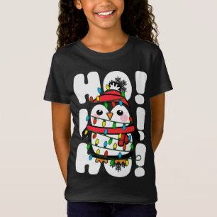 Ho Ho Ho Kerstverlichting Leuke Pinguïn T-shirt