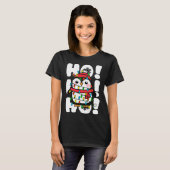 Ho Ho Ho Kerstverlichting Leuke Pinguïn T-shirt (Voorkant volledig)