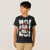 Ho Ho Ho Kerstverlichting Leuke Pinguïn T-shirt (Voorkant volledig)