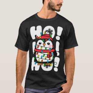Ho Ho Ho Kerstverlichting Leuke Pinguïn T-shirt