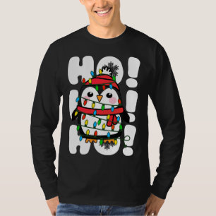 Ho Ho Ho Kerstverlichting Leuke Pinguïn T-shirt