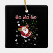 Ho Ho Ho Kerstverlichting Xmas Funny Santa Keramisch Ornament (Voorkant)