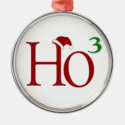 Ho Ho Ho Kerstversiering Metalen Ornament (Voorkant)