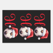 Ho Ho Ho Kerstvoetbal / Football Inpakpapier Vel (Voorkant 3)