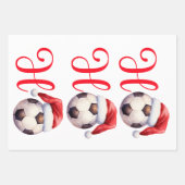 Ho Ho Ho Kerstvoetbal / Football Inpakpapier Vel (Voorkant 2)