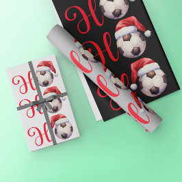 Ho Ho Ho Kerstvoetbal / Football Inpakpapier Vel