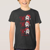 Ho Ho Ho Kerstvoetbal Tri-Blend Shirt (Voorkant)