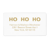 Ho Ho Ho Kerstwit goud minimalistisch adres Etiket (Voorkant)