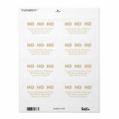 Ho Ho Ho Kerstwit goud minimalistisch adres Etiket (Full Sheet)