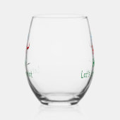 Ho Ho Ho Lets Drink Merlot Kerstmis Wijnglas Zonder Voet (Links)