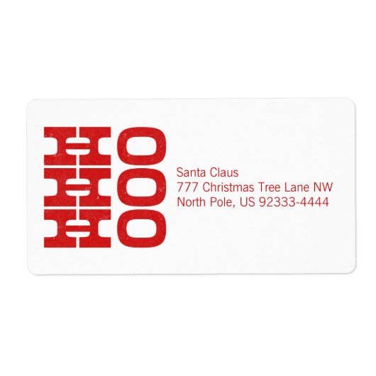 Ho Ho Ho (letterdrukstijl) Etiket (Voorkant)
