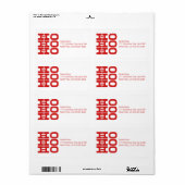 Ho Ho Ho (letterdrukstijl) Etiket (Full Sheet)