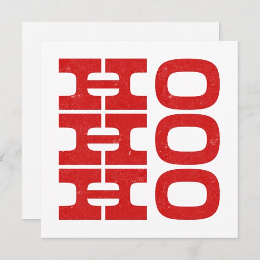 Ho Ho Ho (letterdrukstijl) Feestdagenkaart (Voorkant / Achterkant)