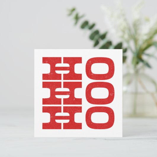 Ho Ho Ho (letterdrukstijl) Feestdagenkaart (Staand voorkant)