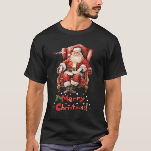 Ho Ho Ho-liday Santa T-shirt (Voorkant)