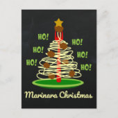 Ho! Ho! Ho! Marinara Kerstpasta-boom Feestdagenkaart (Voorkant)