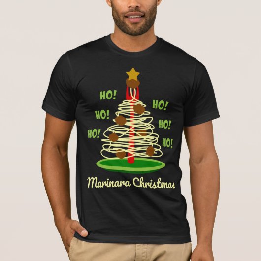 Ho! Ho! Ho! Marinara kerstpastboom T-shirt (Voorkant)