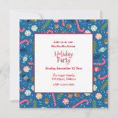 Ho-Ho-Ho-me Holiday Sweets Pattern Invitation Kaart (Voorkant)