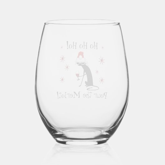 Ho Ho Ho Merlot Grappige Kerstwijn Citaat Wijnglas Zonder Voet (Achterkant)