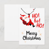 HO ho Ho! Merry Christmas Flat Card Bedankkaart (Voorkant / Achterkant)