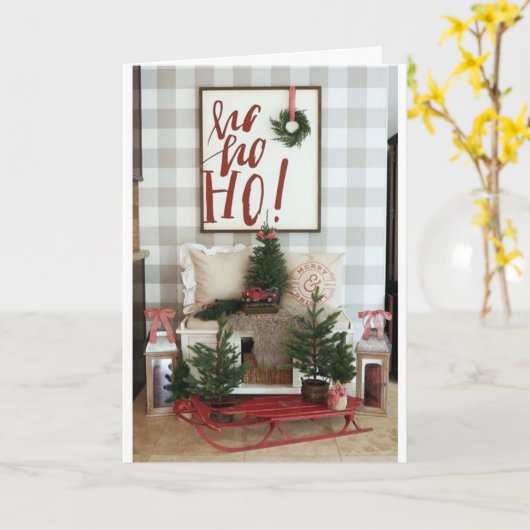 **HO HO HO MERRY CHRISTMAS** KAART (Gele Bloem)