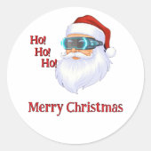 HO! HO! HO! Merry Christmas  Ronde Sticker (Voorkant)