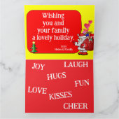 HO HO HO Merry Christmas &  Santa Card Kaart (Binnen)