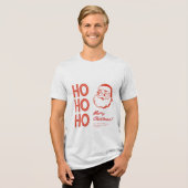 Ho Ho Ho! Merry Christmas Tri-Blend Shirt (Voorkant volledig)