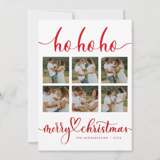 HO HO HO MERRY CHRISTMAS voegt uw fotocollage toe (Voorkant)