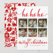 HO HO HO MERRY CHRISTMAS voegt uw fotocollage toe (Voorkant / Achterkant)