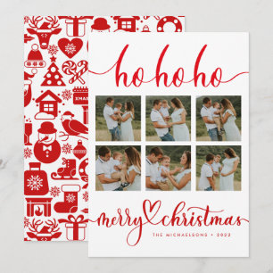 HO HO HO MERRY CHRISTMAS voegt uw fotocollage toe