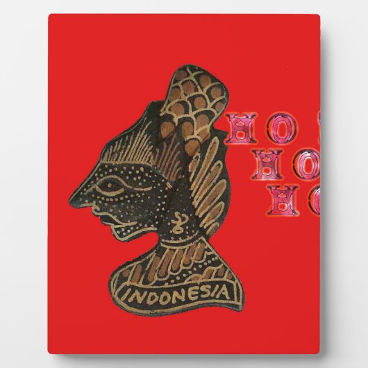 Ho Ho Ho! Merry KerstIndonesia schattige retro vin Fotoplaat (Voorkant)