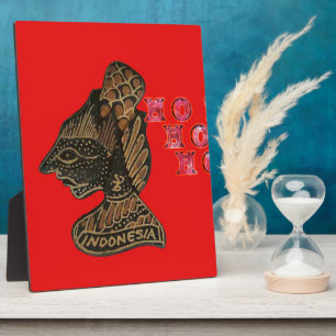 Ho Ho Ho! Merry KerstIndonesia schattige retro vin Fotoplaat