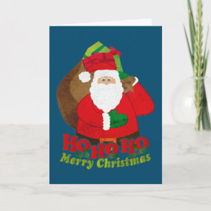 Ho Ho Ho Merry kerstsanta sack navy card Feestdagen Kaart