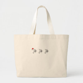 Ho Ho Ho met een rode kerstmuts Grote Tote Bag